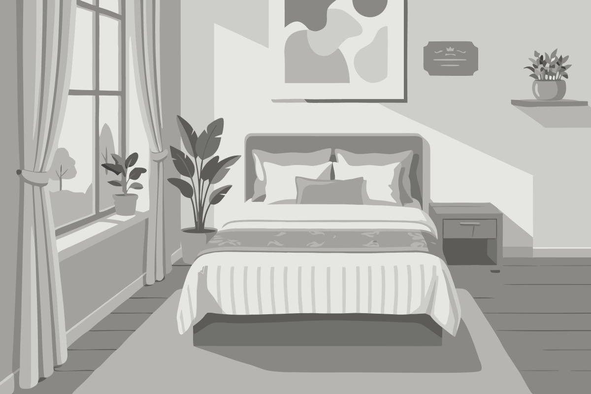 Cama en habitación compartida con 4 camas